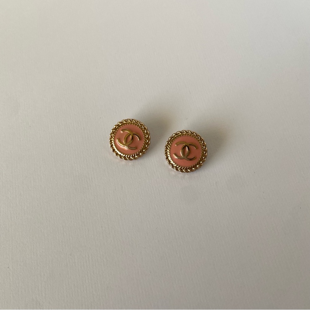 Authentic Pink and Gold Chanel Buttons - Picture 2 of 6